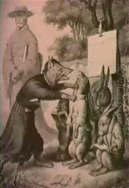 1. Gesang, I. 76-83 Oil Painting by Ludwig Weisser