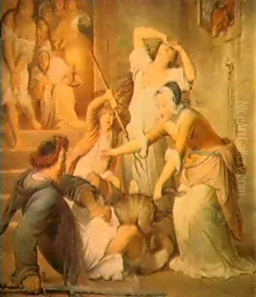 3.. Gesang, Iii. 146-149 Oil Painting by Ludwig Weisser