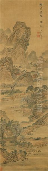 Spring By The Lakeside Oil Painting by Wen Jia