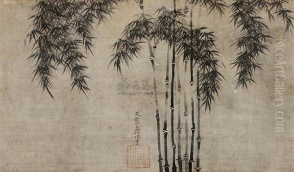 Bamboo Oil Painting by Wen Zhenmeng