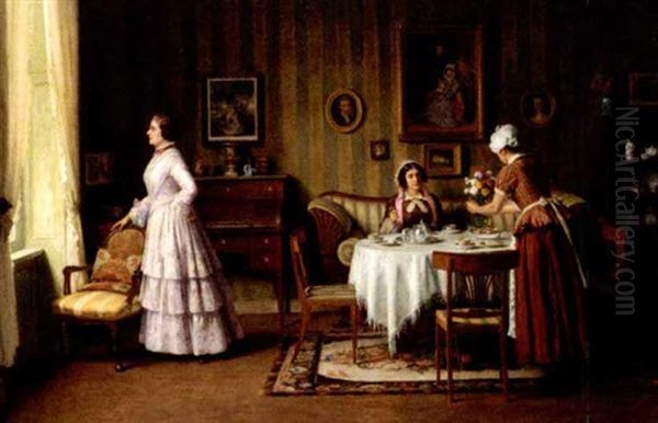 Tea Time Oil Painting by Karl Wendling