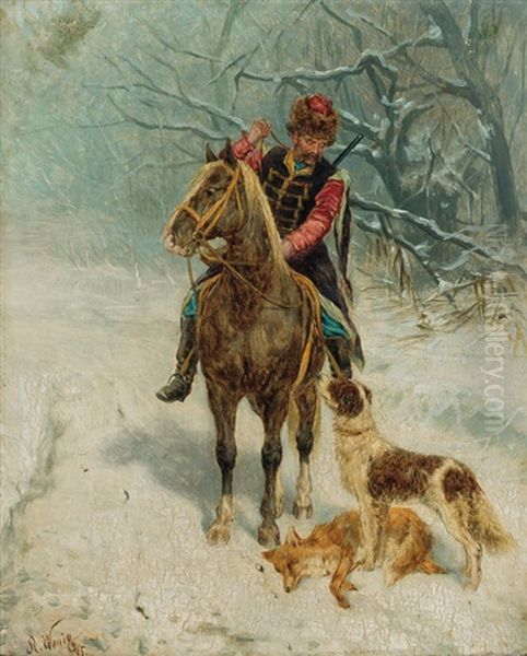 Cossack Oil Painting by Karl Gottlieb Wenig