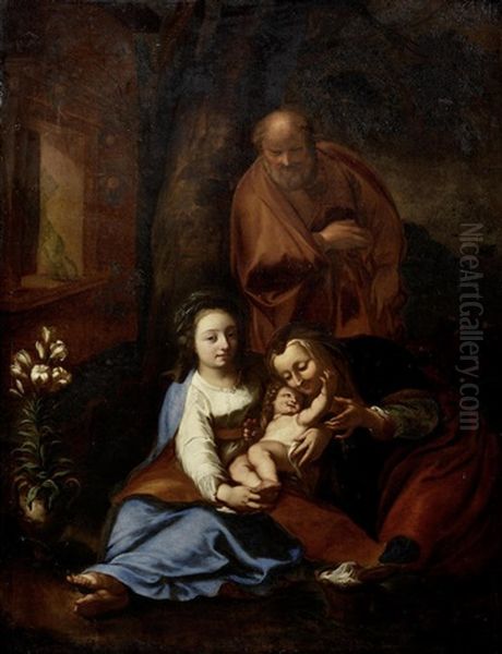 The Holy Family With Saint Anne Oil Painting by Adriaen Van Der Werff