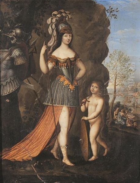 Portrait De Femme En Diane Oil Painting by Joseph Werner the Younger