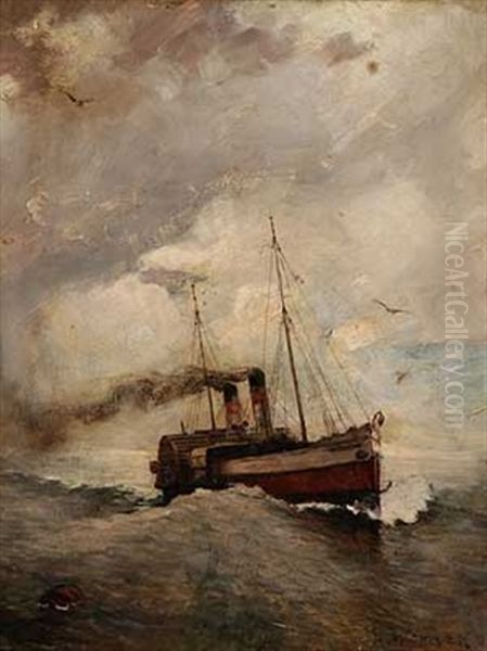 Schaufelraddampfer Oil Painting by Reinhold Werner