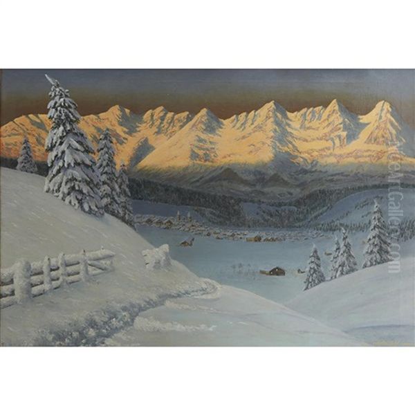 Winter Landscape Oil Painting by Constantin Alexandr. Westchiloff