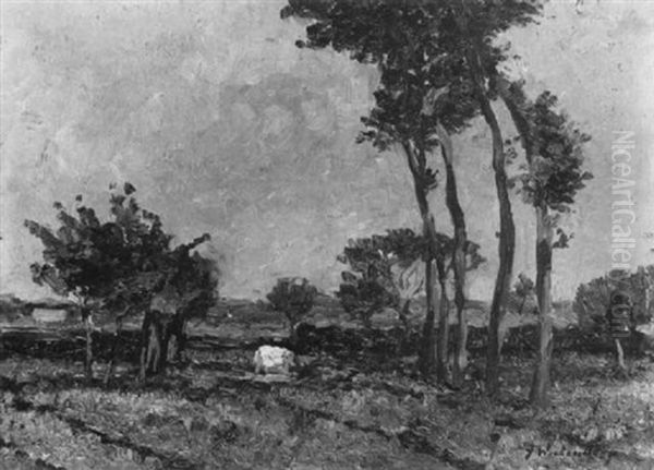 Baumbestandene Landschaft Mit Weidendem Vieh Oil Painting by Fritz Westendorp