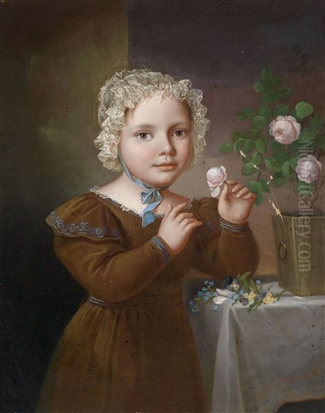 Madchen Mit Rosen Oil Painting by Frederik Westin