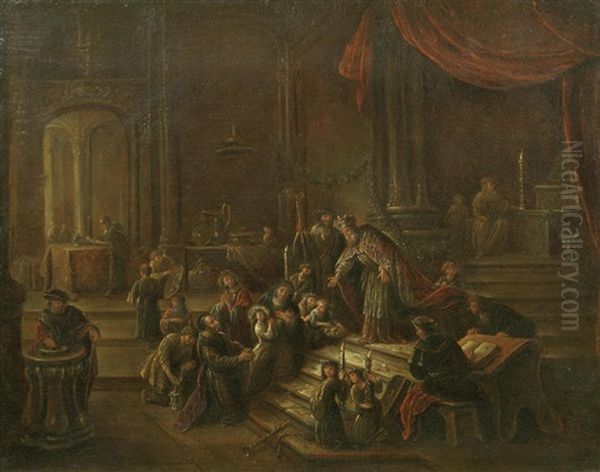 The Presentation Of The Virgin At The Temple Oil Painting by Jacob Willemsz de Wet the Elder