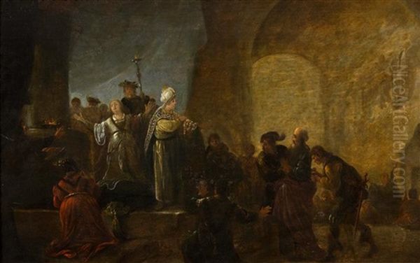 Alttestamentarische Szene Oil Painting by Jacob Jacobsz de Wet the Younger