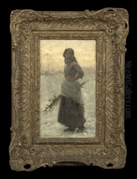 Winter Oil Painting by George Faulkner Wetherbee