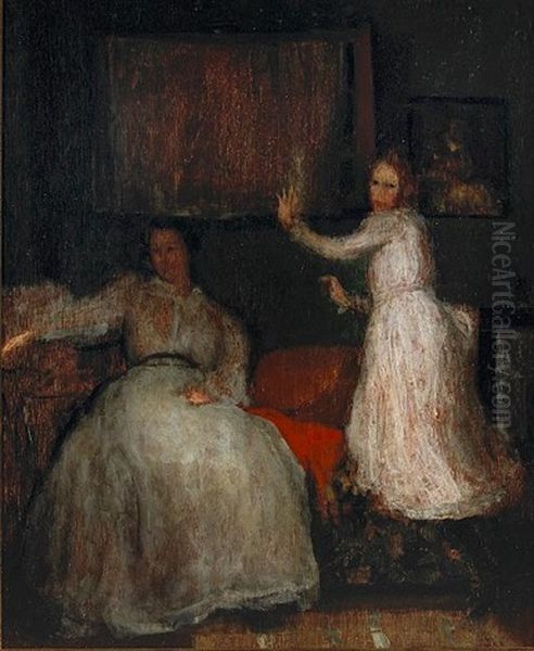 The Sisters Oil Painting by Elisha Kent Kane Wetherill