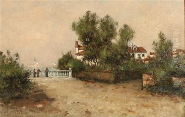 Venetian Veranda With Doge's Palace In Distance Oil Painting by Max Weyl