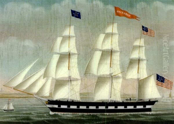 The "ontario" Of Newcastle, Maine, John Holmes, Commander, Leaving Antwerp Oil Painting by Petrus Cornelis Weyts