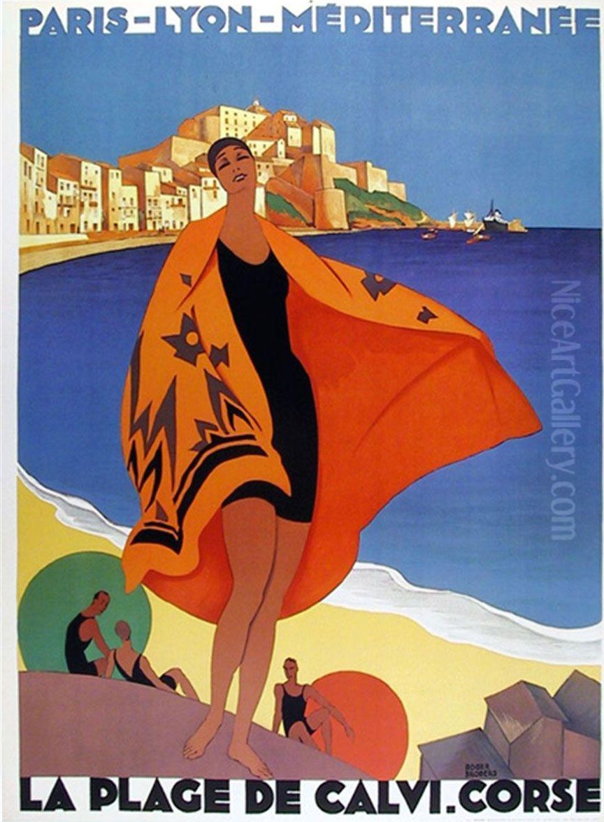 Plage De Calvi-corse Oil Painting by Roger Broders