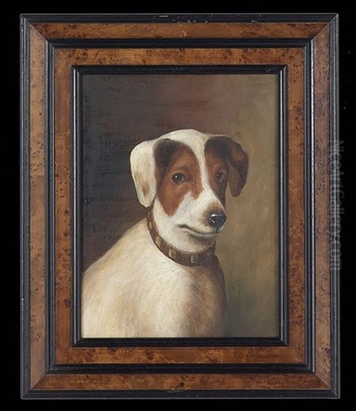 Portrait Of A Dog Oil Painting by Alfred Wheeler