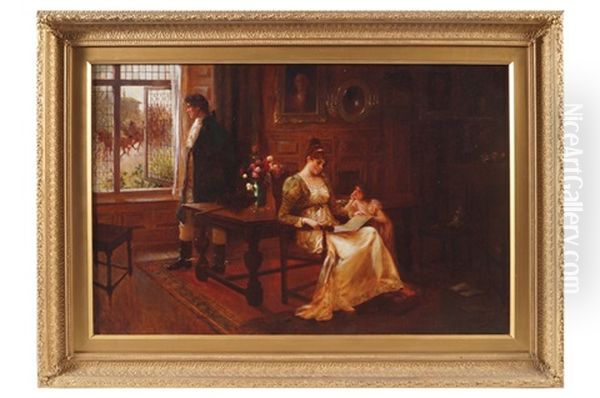 Watching The Coach Go By Oil Painting by Arthur White