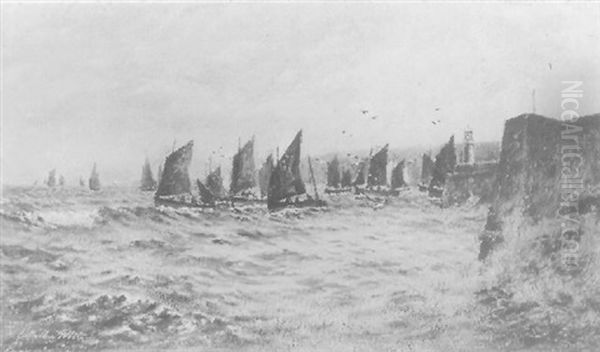 Putting Off To Sea Oil Painting by Arthur White