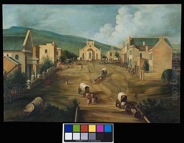 Church Square, Grahamstown (after Thomas Baines) Oil Painting by Jessie Grant White