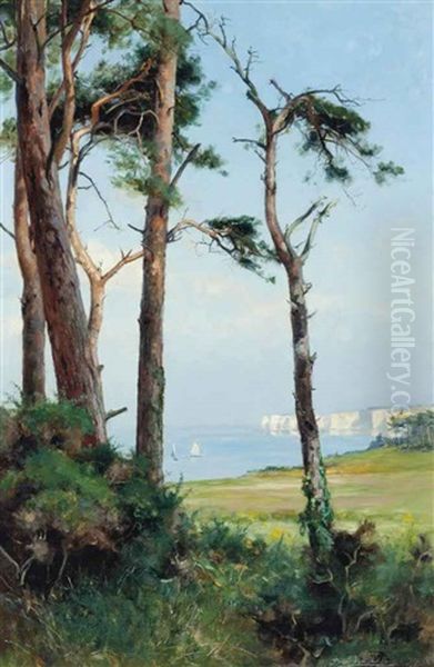 Old Harry Rocks, Dorset Oil Painting by Frederick (William Newton) Whitehead