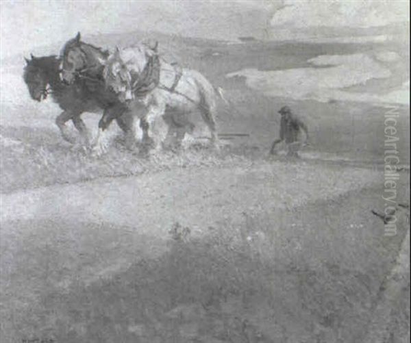 Plijescene Oil Painting by Ernest Herbert Whydale