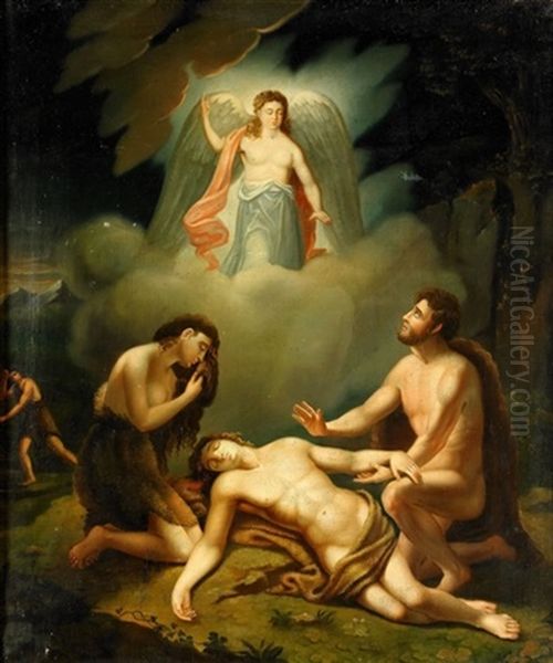 Hagar Och Ismael I Oknen Oil Painting by Per Wickenberg