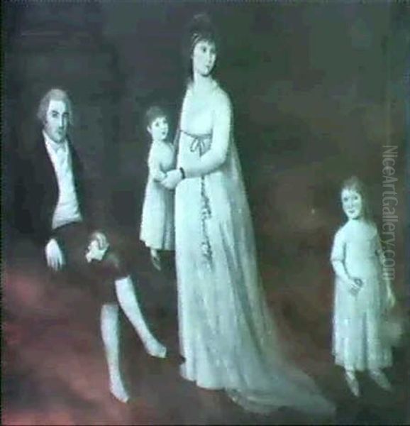 Portrait Of The Grant Family Of Barbados Oil Painting by Philip Wickstead