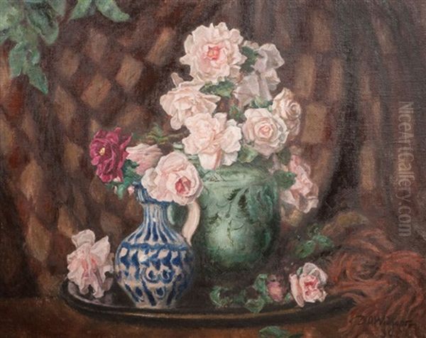 Nature Morte Aux Fleurs Oil Painting by David O. Widhopff