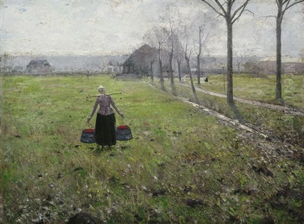 Auf Dem Felde Oil Painting by Max Wieczorek