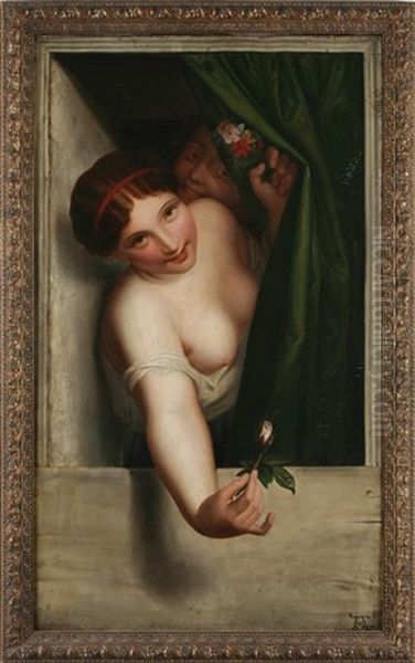 Bocciolo Di Rosa Oil Painting by Antoine Wiertz