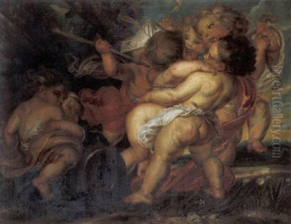 La Chair A Canon Oil Painting by Antoine Wiertz