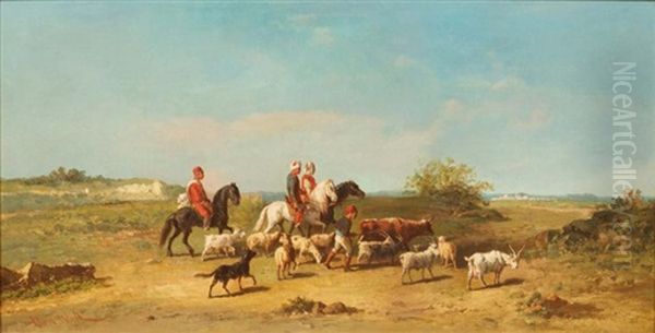 Bergers Marocains Oil Painting by Henri Van Wijk