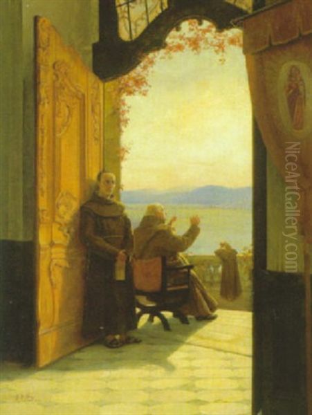 Die Letzten Warmenden Sonnenstrahlen Oil Painting by Martin (Ludwig M.) Wilberg