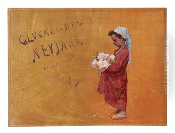 Fillette Au Bouquet Oil Painting by Charles Wilda