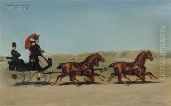 Carriage Ride Oil Painting by Heinrich Gottfried Wilda