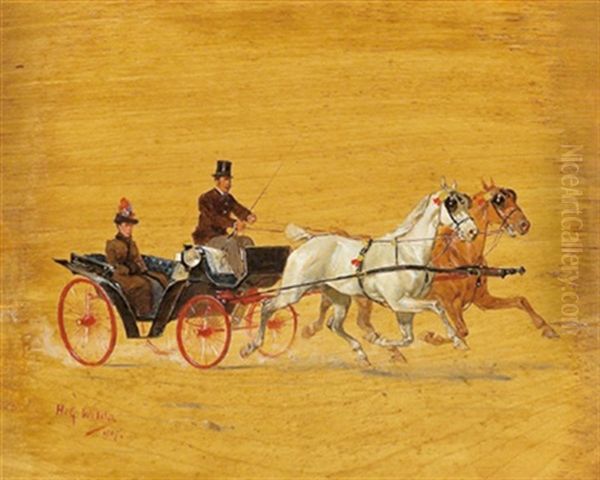 Rasche Fahrt Oil Painting by Heinrich Gottfried Wilda