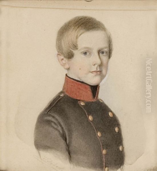 Kinderbildnis Des Karl Freiherrn Von Hipssich (geb. 2. 12. 1836, Gest. 9. 12. 1908) Oil Painting by Josef Wildhack