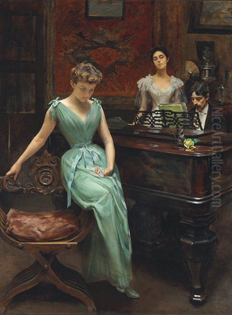 Memories Oil Painting by Irving Ramsay Wiles