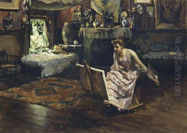 Idleness Oil Painting by Irving Ramsay Wiles