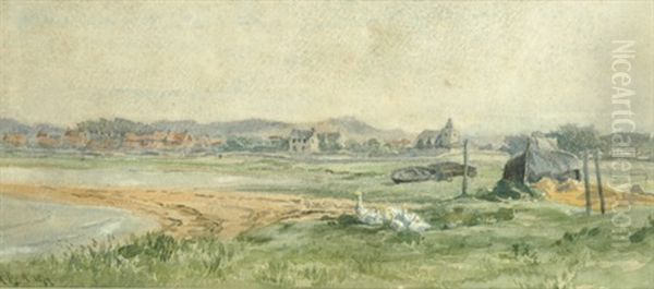 Young Girl With Doll Oil Painting by Leslie Andrew Wilkie