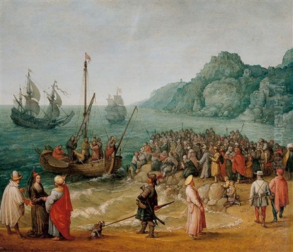 Die Seepredigt Oil Painting by Adam Willarts