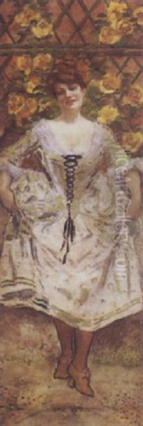 L'elegante Oil Painting by Adolphe Willette