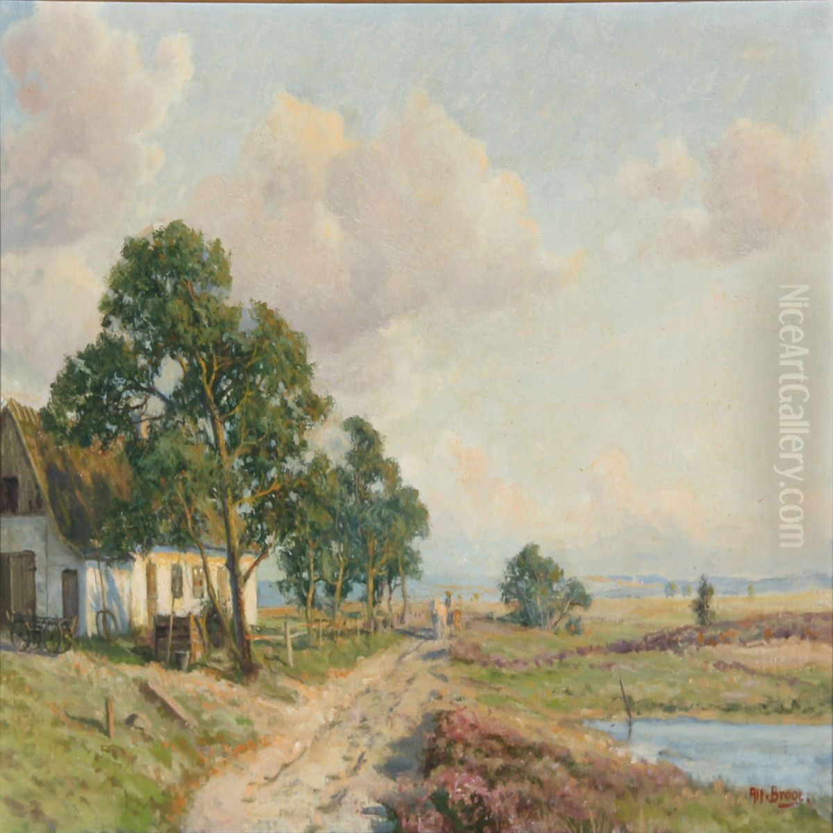 Summer Idyll At A Farm Oil Painting by Alfred K. Harald Broge