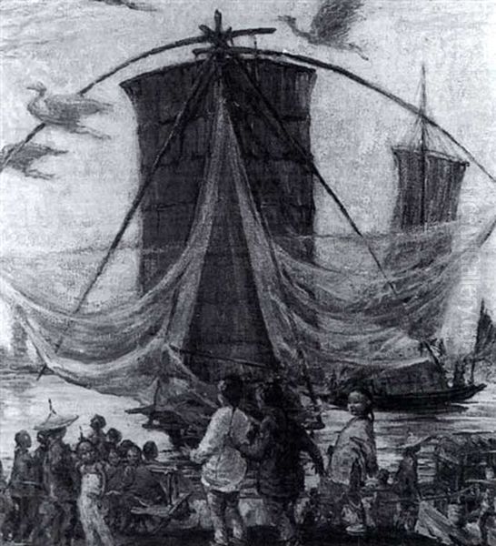 Oriental Fantasy Oil Painting by Florence White Williams