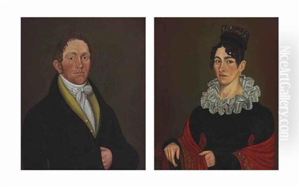 A Pair Of Portraits (2 Works) Oil Painting by Micah Williams