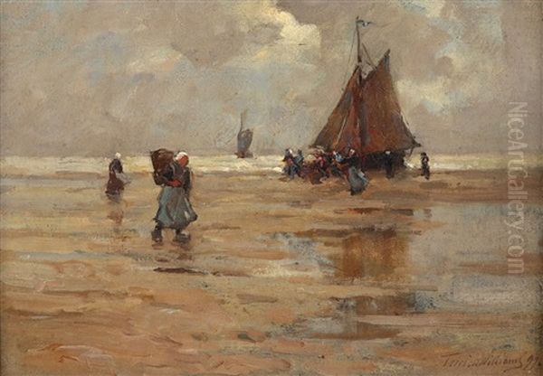 On The Dutch Coast Oil Painting by Terrick John Williams