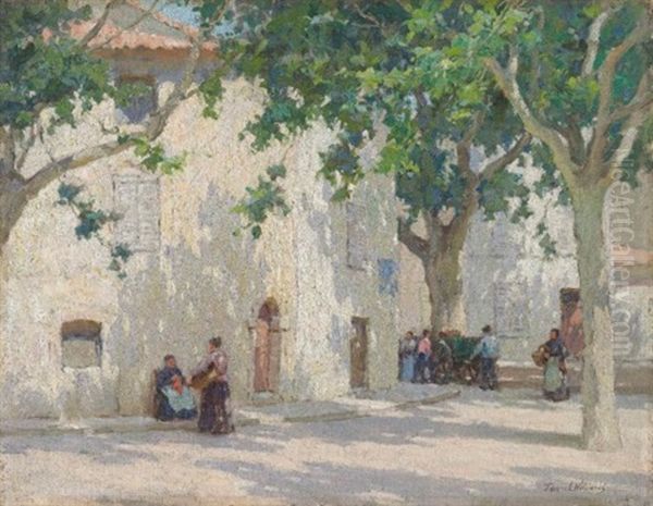 A Street Corner, Cassis, Near Marseille Oil Painting by Terrick John Williams