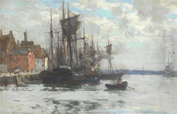 A Bright Morning. Poole Harbour, Dorset Oil Painting by Terrick John Williams