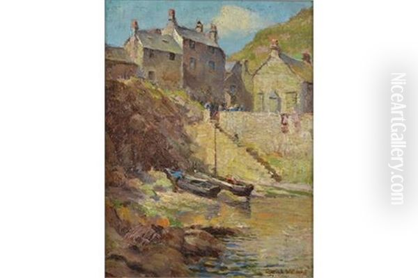 Sunlit Harbour Oil Painting by Terrick John Williams