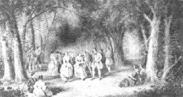 Prospect Park Oil Painting by Edmund Aylburton Willis